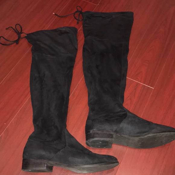 Public Opinion Over The Knee Suede Boots 9M Black - Picture 5 of 8